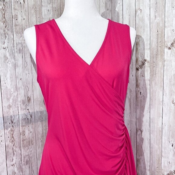 Women's New York & Company Dress | Sleeveless | Midi | Size Medium | Wrap | Pink - Picture 5 of 16